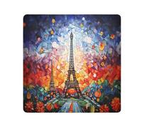 Geometric Eiffel Tower Camera Wrap Cloth, Squares Magic Self-Adhesive Cloth for Lens Camera Anti-Scratch Lens Protector Makeup Wrap Cloth Bag 13.8" x 13.8"