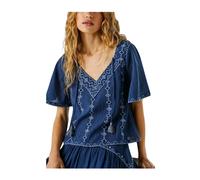 Pepe Jeans Darling Short Sleeve Blouse Blue L Woman