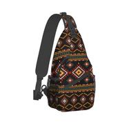Geometric Ethnic Crossbody Sling Backpack Sling Bag Casual Chest Bag Daypack Belt Bag for Travel Running Hiking