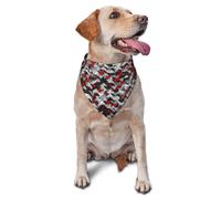 Geometric Explosion Black And RedDog Bandanas Cat Puppy Scarfs Washable Pet Handkerchief