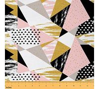 Geometric Fabric by The Yard Abstract Modern Triangles Design Upholstery Fabric for Chairs and Home DIY Projects Glitter Sharpen Brush Pattern Waterproof Outdoor Fabric 1 Yard (L92*W150cm)