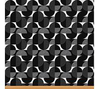 Geometric Fabric by The Yard,Modern Circle Trippy Swirl Upholstery Fabric for Chairs,Abstract Waterproof Outdoor Fabric,2 Yards,(L184*W150cm) Black White