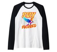 Geometric Falcon Bird Watercolor Splash Low Poly Art Raglan Baseball Tee