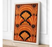 Geometric Fan Forms Art Deco Canvas Wall Art Print 36x24 Inch
