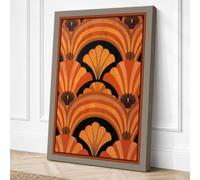 Geometric Fan Forms Art Deco Canvas Wall Art Print 36x24 Inch