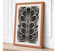 Geometric Fan Motif Art Deco Canvas Wall Art Print 24x16 Inch