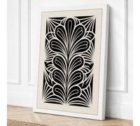 Geometric Fan Motif Art Deco Canvas Wall Art Print 30x20 Inch