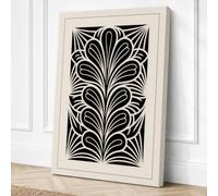 Geometric Fan Motif Art Deco Canvas Wall Art Print 30x20 Inch