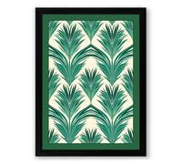 Geometric Fan Pattern Art Deco Framed Wall Art Print A4 (29.7×21cm) Black, Wall Decor for Living Room, Bedroom, Office & Home, Ready to Hang, Art Gift