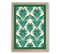 Geometric Fan Pattern Art Deco Framed Wall Art Print A4 (29.7×21cm) Oak, Wall Decor for Living Room, Bedroom, Office & Home, Ready to Hang, Art Gift