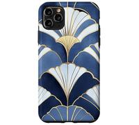 Geometric Fan Pattern - Blue and Gold Decorative Design Case for iPhone 11 Pro Max