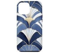 Geometric Fan Pattern - Blue and Gold Decorative Design Case for iPhone 12 Pro Max