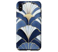 Geometric Fan Pattern - Blue and Gold Decorative Design Case for iPhone XS Max