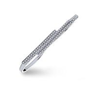 Geometric Fashion Cubic Zirconia Pave CZ Full Finger Armor Cocktail Statement Wide Multi Band Ring For Women Teen .925 Sterling Silver