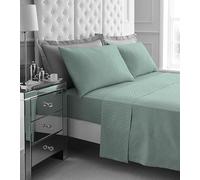 Geometric Flannel Sheet Set | Thermal Warm Brushed Cotton Bedding Flannelette Sheets King Size | 4Piece Bed Sheet Set Include (Brushed Cotton Flat Sheet, Fitted Sheets & Pillowcases