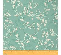 Geometric Floral Pattern Fabric by The Yard,Teal Decorative Fabric for Upholstery and Home DIY Projects,Modern Abstract Precut Fabric Squres,2 Yards