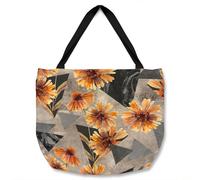 Geometric Floral Shapes Tote bat Benjamin Tate Design Natural One Size
