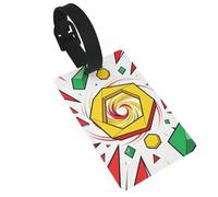 Geometric Fragment Fly Luggage Tags for Suitcases - Durable PVC ID Tags with Detachable Straps for Travel, Backpack, Golf Bag, Anti-Loss