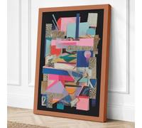 Geometric Fragments Modern Canvas Wall Art Print 30x20 Inch (76 x 51 cm)