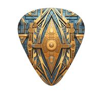 geometric fresco guitar pick set, 3 different thicknesses, 12 pieces for a variety of instruments