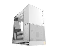 Geometric Future M4 King Arthur Mid/Mini Tower, E-ATX/ATX Gaming Case, Glass/ 1.2mm Steel,Type C, Vertical GPU Mount - White