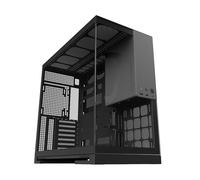Geometric Future M5 Tempered Glass Mid Tower, E-ATX/ATX Gaming Case, 1.2mm Steel, Type C, Toolless Panels, Support 420/360 Radiator, Dual-Chamber, Black/Grey, GEO-M5-BG