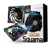 Geometric Future Squama 2503R Reverse Blade RGB PWM Fan - 140mm - 3 Pack - Performance & Silent Balance - Dual Lighting Loop - 5V 3pin addressable RGB - 4pin PWM - Black(GEO-S2503RB-14T)