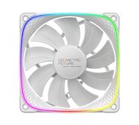 Geometric Future Squama 2503R Reverse blade RGB PWM fan -White-120mm-1 pack-performance & silent Balance-Dual lighting Loop-Motherboard SYNC with 5V 3pin-4pin PWM-W/O controller GEO-S2503RW-1