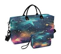 Geometric Galaxy Pattern Artwork Sports Swim Gym Bag Weekender Duffel Travel Bags Handbag with Makeup Storage Bag for Girls Men