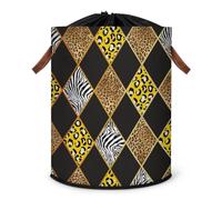 Geometric Giraffe Leopard Zebra Laundry Hamper Large Laundry Basket Foldable Clothe Hamper Storage Organizer Bin with Drawstring Lid Boxes for Bedroom Bathroom Room