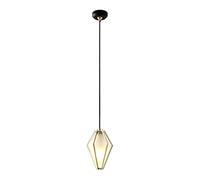 Geometric Glass Suspension Lighting Fixture - Industrial Modern Vintage Loft Bar Edison Ceiling Pendant Lights 1 Light Fitting - Hanging Light Fixture for Dining Room Bedroom