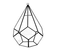 Geometric Glass Terrarium Box Handmade Five-sided Rhombus Glass Table Top Display Planter With Swing For Flower Pot Stand With