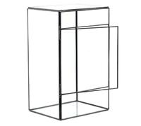 Geometric Glass Terrarium Tabletop Planter Box for Office Garden | Display Container, Sturdy Glass and Tin Build, Simple Artistic Black Finish, for Plants and Decor