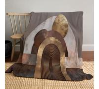 Geometric Gold Foil Archway Blanket - Super Soft Warm Throw - Boho Minimalist Style Print Lightweight Cozy Flannel Throw Blanket for Bed Couch Sofa Office Decor 150x200cm