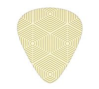 Geometric Gold Line Hexagon Printed Triangle Guitar Picks 12 Pcs Novelty Guitar Plectrums for Bass, Electric, Acoustic Guitar