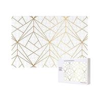 Geometric Gold Pattern With White Shimmer,300 Pieces Wooden Jigsaw Family Game Jigsaw Puzzles for Adults Teens Home Decor