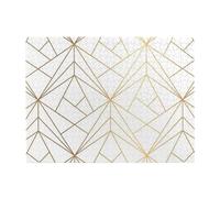 Geometric Gold Pattern With White Shimmer,500 Pieces Puzzles for Adults-Wooden Jigsaw Puzzle for Adults Elderly