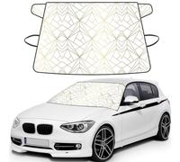 Geometric Gold Pattern With White Shimmer, Car Windshield Cover, Protective Windscreen Cover - Snow Ice Sun UV Dust Water Resistant - Fit for Most Cars