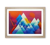 Geometric Graffiti Art Abstract Framed Wall Art Print A2 Oak