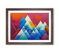Geometric Graffiti Art Abstract Framed Wall Art Print A2 Walnut