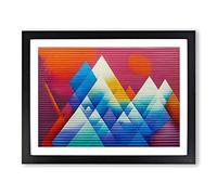 Geometric Graffiti Art Abstract H1022 Framed Print for Living Room Bedroom Home Office Décor, Wall Art Picture Ready to Hang, Black A4 Frame (34 x 25 cm)