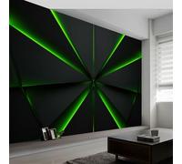 Geometric Green Stripes Triangles Wallpaper Mural 250 x 175 cm Home DIY Decoration Wall Covering, Non-Woven Panoramic Poster Modern wall Mural for Bedroom Living Room Dorm Decor