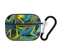 Geometric Grunge Urban Headphone Protective Case with Keychain Cute Earphone Case Compatible for Airpods Pro