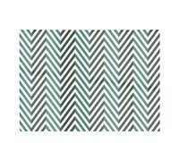 Geometric Herringbone Chevron Blues Glass Chopping Board Warren Reed - Designer Green One Size
