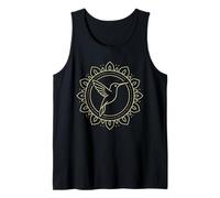 Geometric Hummingbird in Mandala Ring Sacred Line Graphic Tank Top