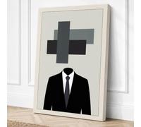 Geometric Identity Minimalist Canvas Wall Art Print 36x24 Inch (91 x 61 cm)