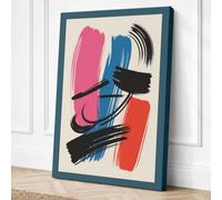 Geometric Impulse Mid Century Canvas Wall Art Print 18x12 Inch