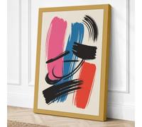 Geometric Impulse Mid Century Canvas Wall Art Print 24x16 Inch