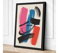 Geometric Impulse Mid Century Canvas Wall Art Print 24x16 Inch