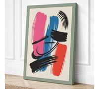 Geometric Impulse Mid Century Canvas Wall Art Print 24x16 Inch